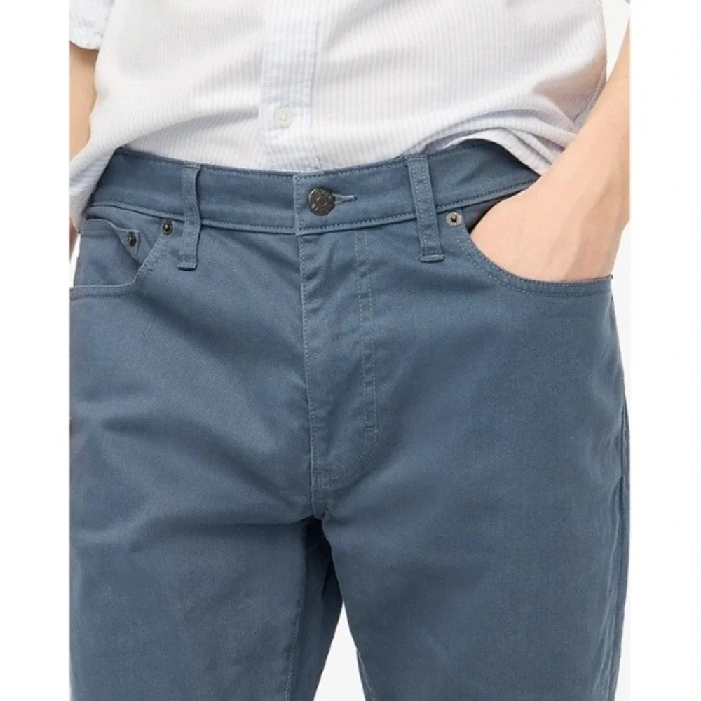J Crew Flex Slim Garment Dyed Chinos Pants Mens 32x30 Blue Cotton Blend NWT $138